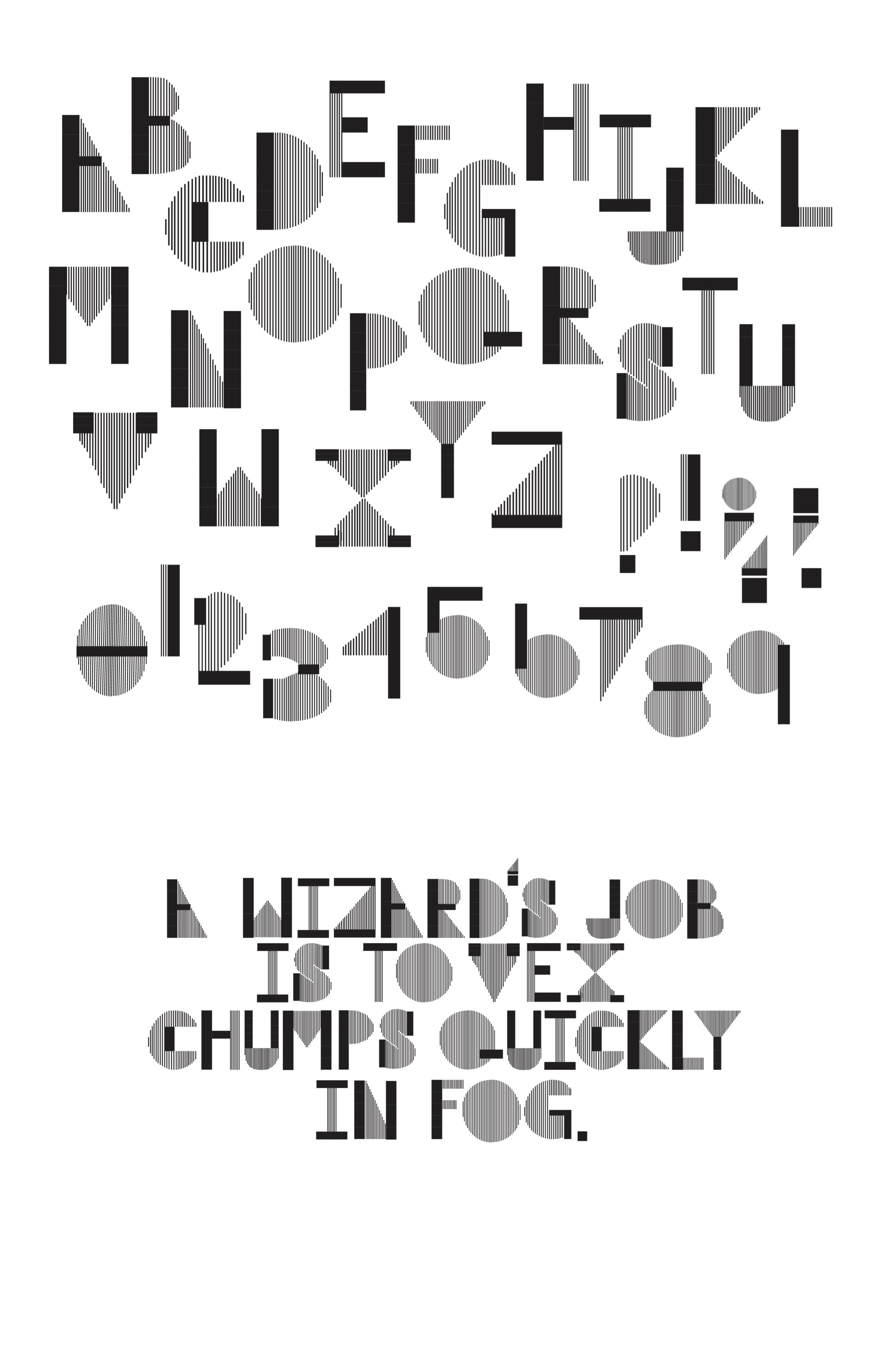 A students type project where they created their own typeface.
